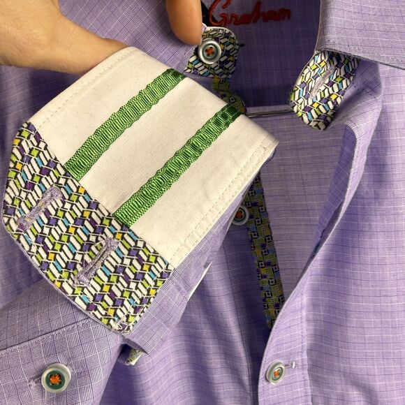 3 Robert Graham Men’s Shirt Bundle, Size Medium – Three Piece Lot, 100% Cotton - Picture 6 of 15